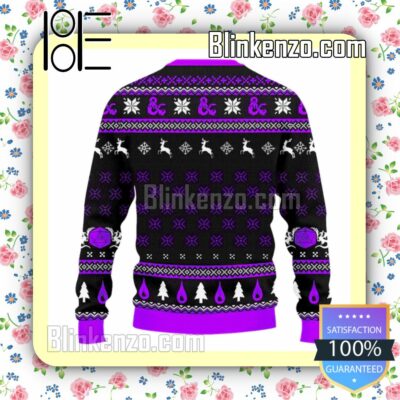 Warlock The Sworn And Beholden Purple DnD Christmas Sweatshirts a