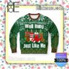 Well Hung Just Like Me Premium Knitted Christmas Jumper