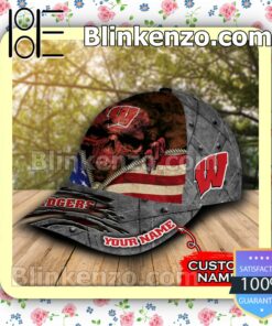 Wisconsin Badgers Mascot Hat Men Women Baseball Cap b