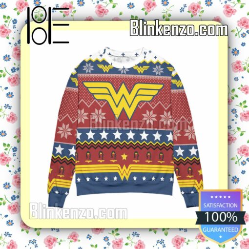 Wonder Woman Logo DC Snowflakes Christmas Jumpers