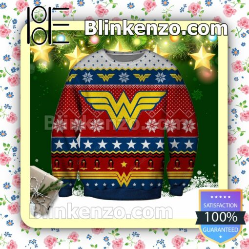 Wonder Woman Symbol Holiday Christmas Sweatshirts