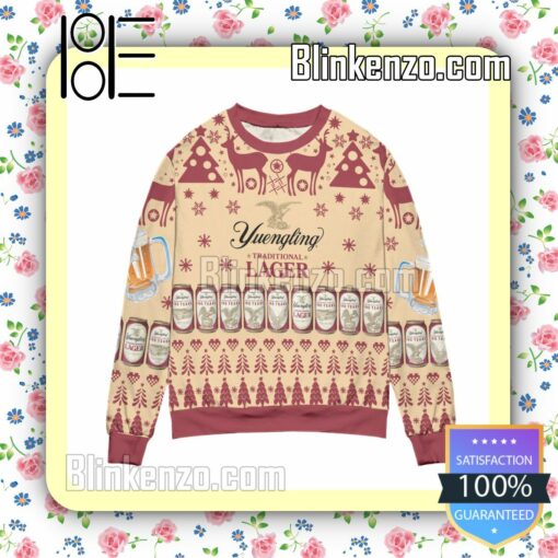 Yuengling Traditional Lager Reindeer & Snowflake Pattern Christmas Jumper