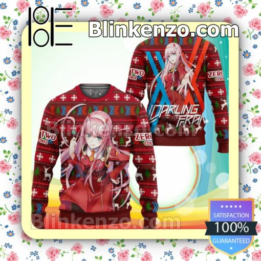 Zero Two Code 002 Darling In The Franxx Manga Anime Knitted Christmas Jumper