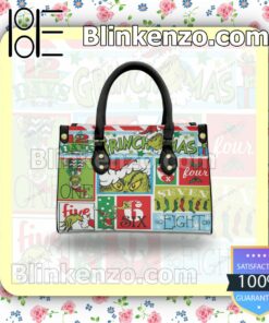 12 Days Of Grinchmas Leather Totes Bag c