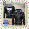 AS Beziers Herault Men Leather Hooded Jacket