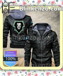 BK Mladá Boleslav Men Leather Hooded Jacket