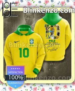 Brasil Pelé 10 1957-2022 Thank You For The Memories Signature Pullover Hoodie