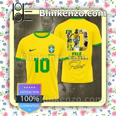 Brasil Pelé 10 1957-2022 Thank You For The Memories Signature Pullover Hoodie a