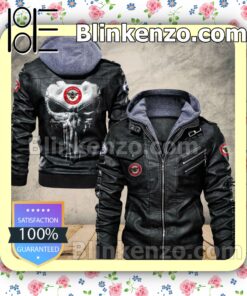 Brentford FC Club Leather Hooded Jacket