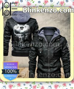 CA Brive Men Leather Hooded Jacket