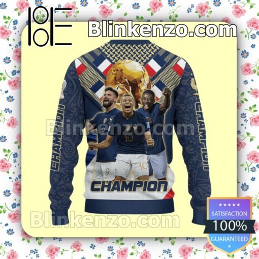 Champion Fifa World Cup Qatar 2022 France National Football Team Christmas Sweatshirts b