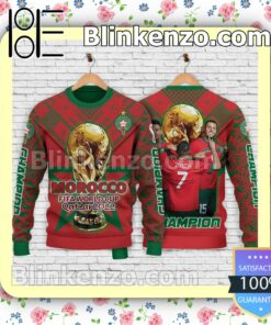 Champion Fifa World Cup Qatar 2022 Morocco National Football Team Christmas Sweatshirts a