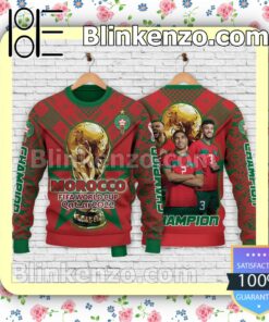 Champion Fifa World Cup Qatar 2022 Morocco National Football Team Christmas Sweatshirts b