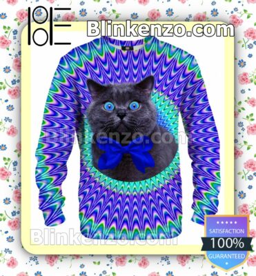 Crazy Cat Psychedelic Christmas Sweatshirts