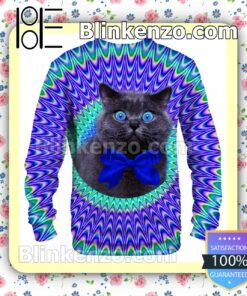 3D Crazy Cat Psychedelic Christmas Sweatshirts