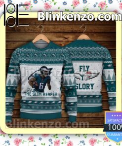 Devonta Smith Philadelphia Eagles The Slim Reaper Fly To Glory Sport Christmas Sweatshirts b