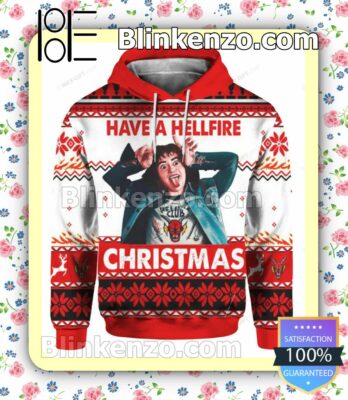 Eddie Munson Stranger Things Have A Hellfire Christmas Pullover Hoodie Jacket a
