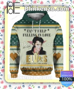 Elvis Presley Can't Help Falling In Love Signature Pullover Hoodie Jacket a
