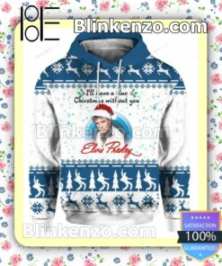 Elvis Presley I'll Have A Blue Christmas Without You Pullover Hoodie Jacket a