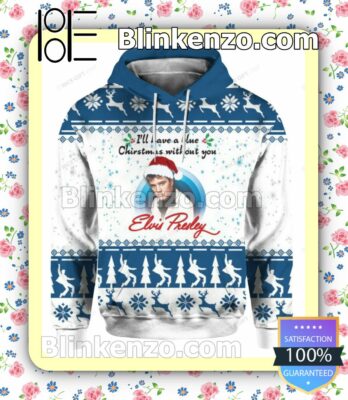 Elvis Presley I'll Have A Blue Christmas Without You Pullover Hoodie Jacket a