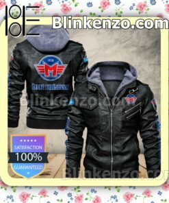 HC Motor České Budějovice Men Leather Hooded Jacket