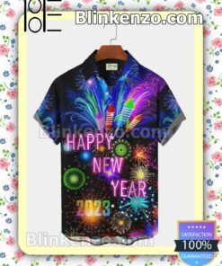 Happy New Year 2023 Firework Casual Button Down Shirt