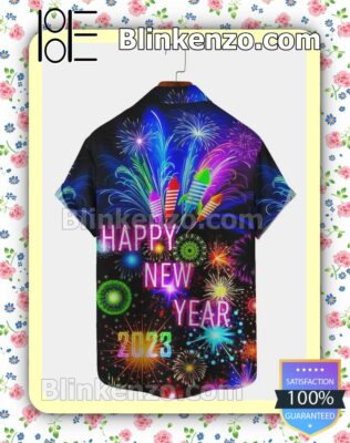 Happy New Year 2023 Firework Casual Button Down Shirt a