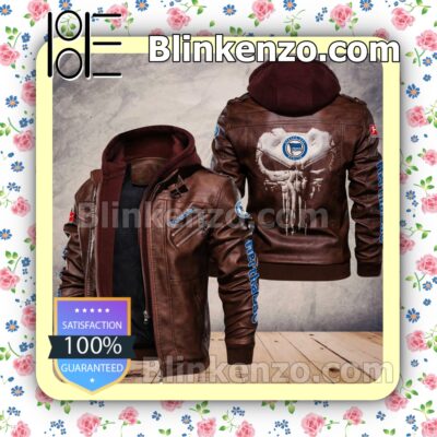 Hertha BSC Club Leather Hooded Jacket a
