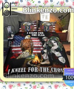 Free I Stand For The Flag I Kneel For The Cross Bedding Set Queen Full