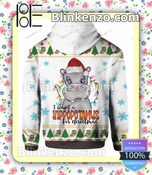 I Want A Hippopotamus For Christmas Pullover Hoodie Jacket b