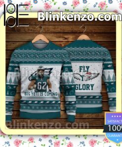 Jason Kelce Philadelphia Eagles Big Yeti Is Coming Fly To Glory Sport Christmas Sweatshirts