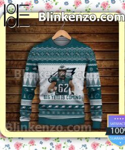 Jason Kelce Philadelphia Eagles Big Yeti Is Coming Fly To Glory Sport Christmas Sweatshirts a