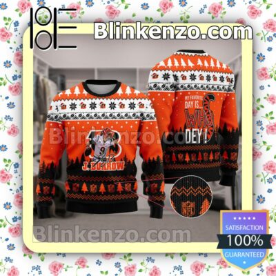 Joe Burrow #9 Super Bowl Cincinnati Bengals Sport Christmas Sweatshirts