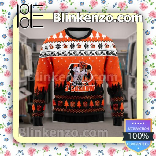 Joe Burrow #9 Super Bowl Cincinnati Bengals Sport Christmas Sweatshirts a