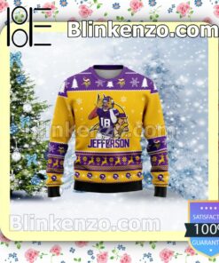 Justin Jefferson #18 Minnesota Vikings Sport Christmas Sweatshirts a