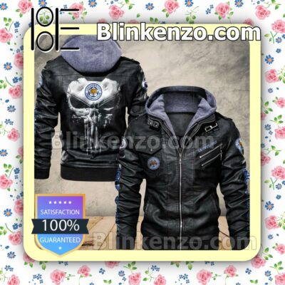 Leicester City F.C Club Leather Hooded Jacket