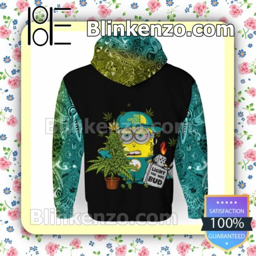 Real Light The Way BUD Weed Minions Cannabis Hooded Sweatshirt