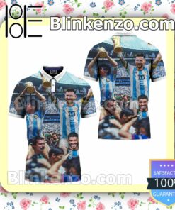 Limited Edition Lionel Messi And Argentina Champion World Cup 2022 Polo Short Sleeve Shirt