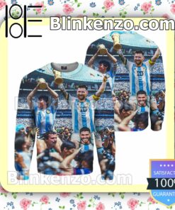 3D Lionel Messi And Argentina Champion World Cup 2022 Polo Short Sleeve Shirt