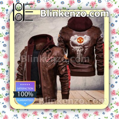 Manchester United Club Leather Hooded Jacket a