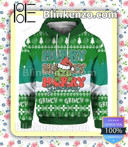 Merry Merry Merry Grinchmas Pullover Hoodie Jacket a
