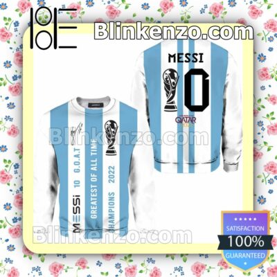 Amazing Messi 10 Goat Greatest Of All Time Champions 2022 Polo Short Sleeve Shirt
