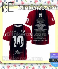 Messi 10 Goat Greatest Of All Time Signature Polo Short Sleeve Shirt