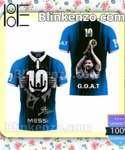 Sale Off Messi 10 Goat Signature Polo Short Sleeve Shirt