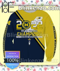 Michigan Wolverines 2022 Big Ten Champions Pullover Hoodie c