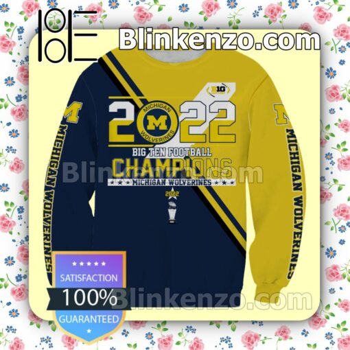 Michigan Wolverines 2022 Big Ten Champions Pullover Hoodie c