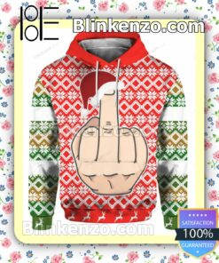 Middle Finger Christmas Pullover Hoodie Jacket a