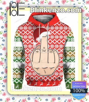 Middle Finger Christmas Pullover Hoodie Jacket a