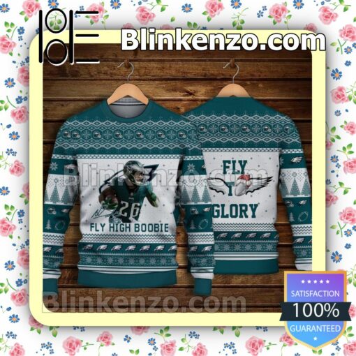 Miles Sanders Philadelphia Eagles Fly High Boobie Fly To Glory Sport Christmas Sweatshirts