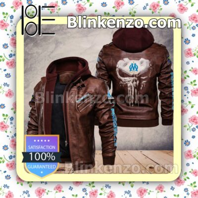 Olympique de Marseille Club Leather Hooded Jacket a